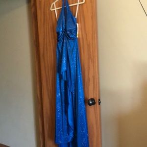 Blue prom gown with sparkles